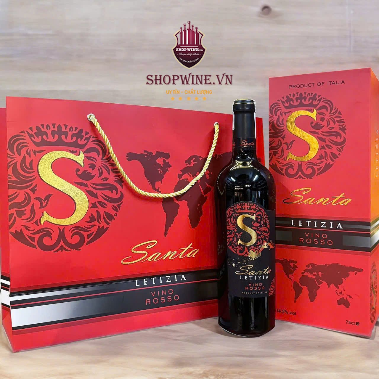 Rượu Vang Ý Santa Letizia Vino Rosso + Hộp