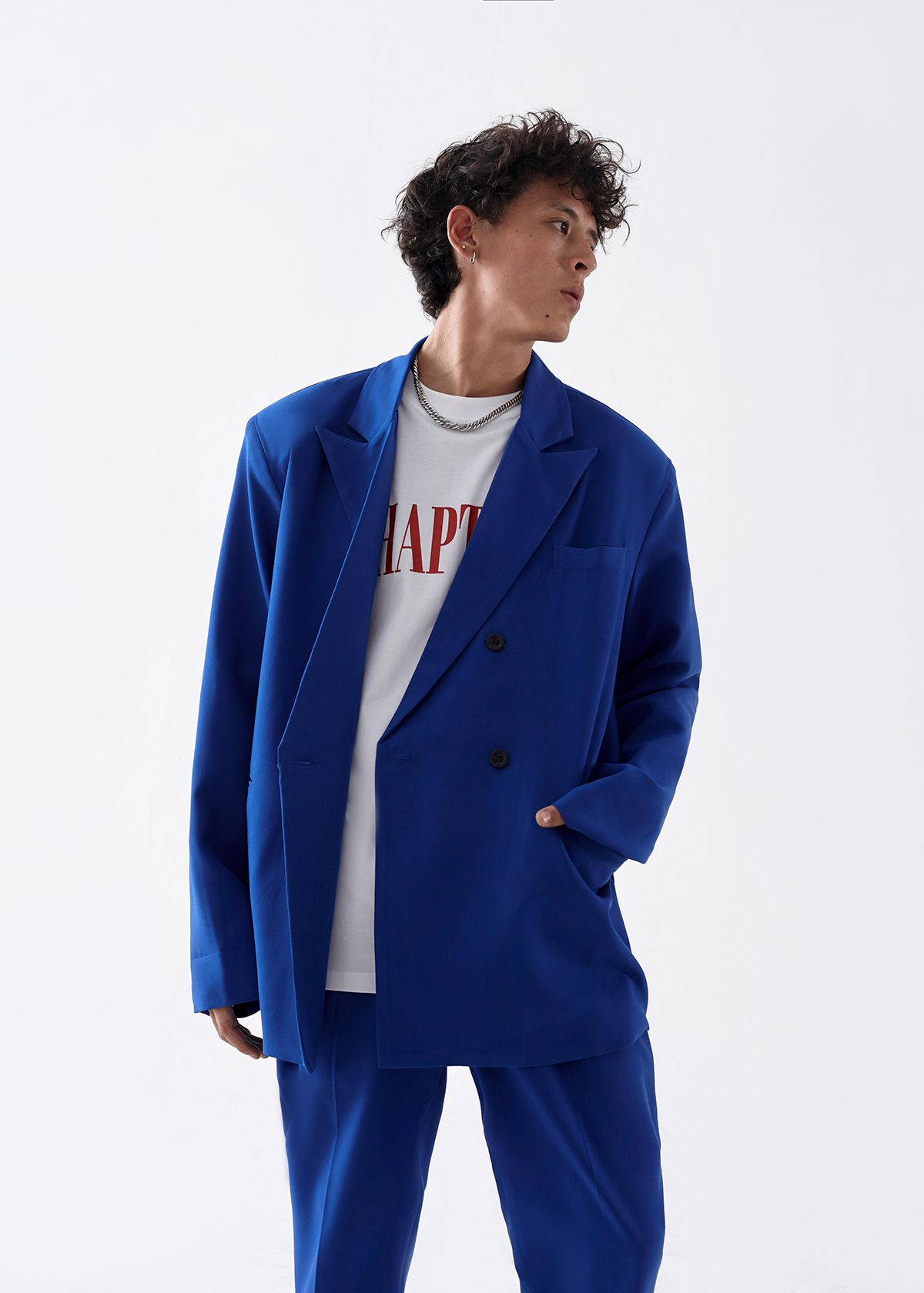 Double Breasted Blazer - Blue
