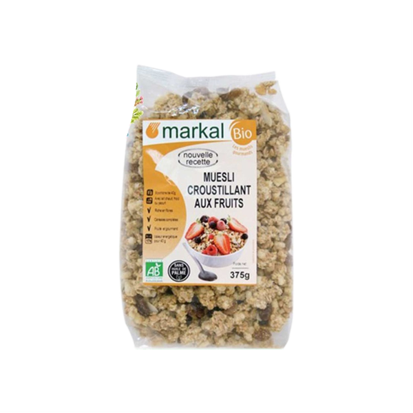 Ngũ cốc giòn trái cây hữu cơ Muesli Markal 375gr