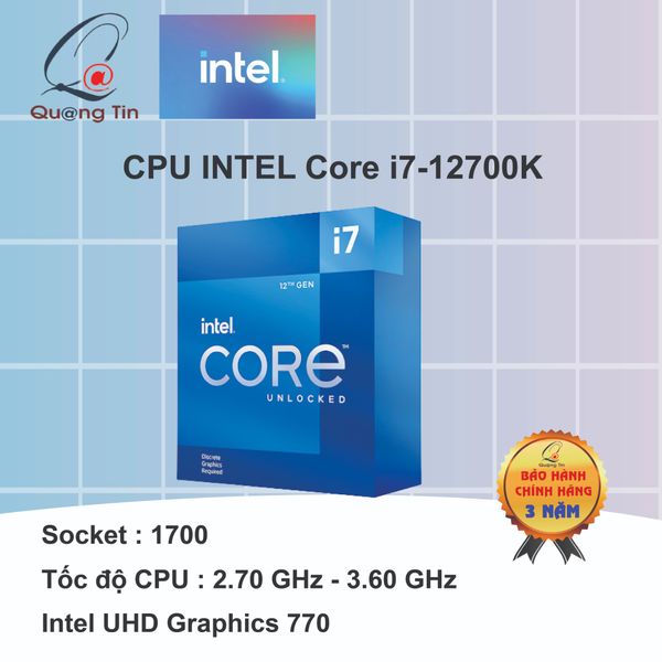 CPU INTEL Core i7-12700K | 1700