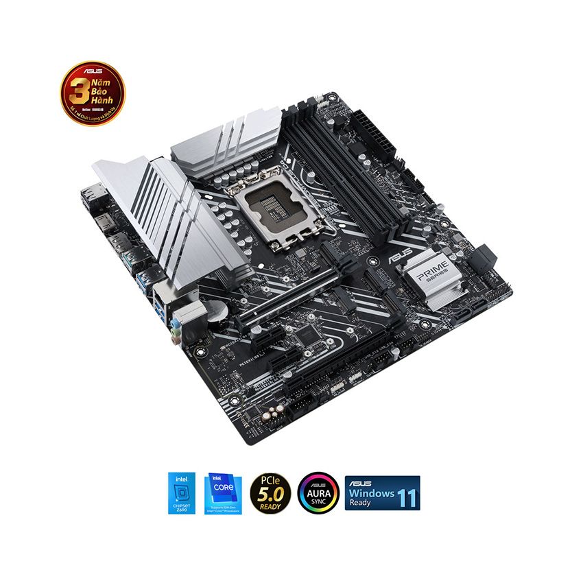 Mainboard Asus Prime Z690M-Plus D4 (Intel Z690, Socket 1700, ATX, 4 khe RAM DDR4)