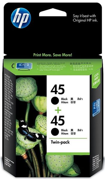 Mực in Chính hãng HP 45 hộp đôi Black Original Ink Cartridges (CC625AA)