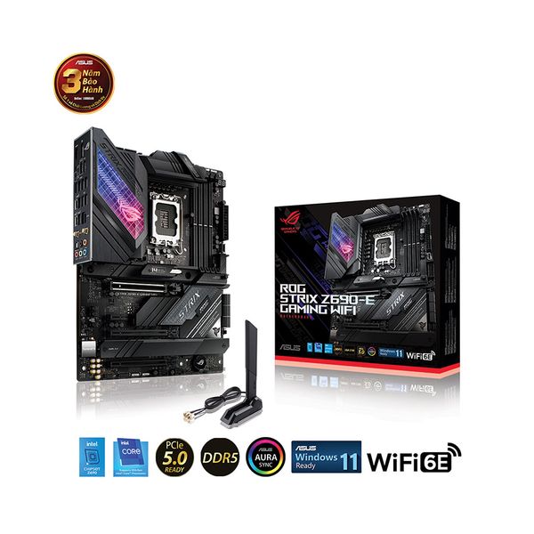 Mainboard Asus Rog Strix Z690-E Gaming Wifi (Intel Z690, Socket 1700, ATX, 4 khe RAM DDR5)