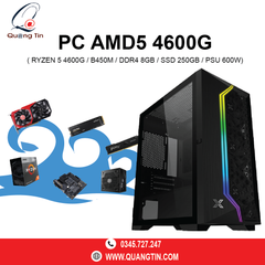 PC AMD5-4600 Ryzen 5 4600G| B450M | DDR4 8GB | SSD 250GB | PSU 600W