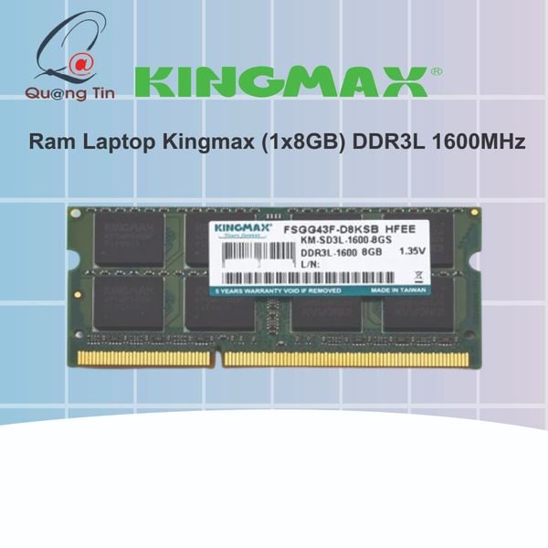 Ram Laptop Kingmax (1x8GB) DDR3L 1600MHz - Chính Hãng