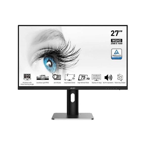 Màn Hình MSI PRO MP273QP 2K (27 inch, 2560 x 1440, 75Hz, IPS, 1ms, Tích hợp loa)