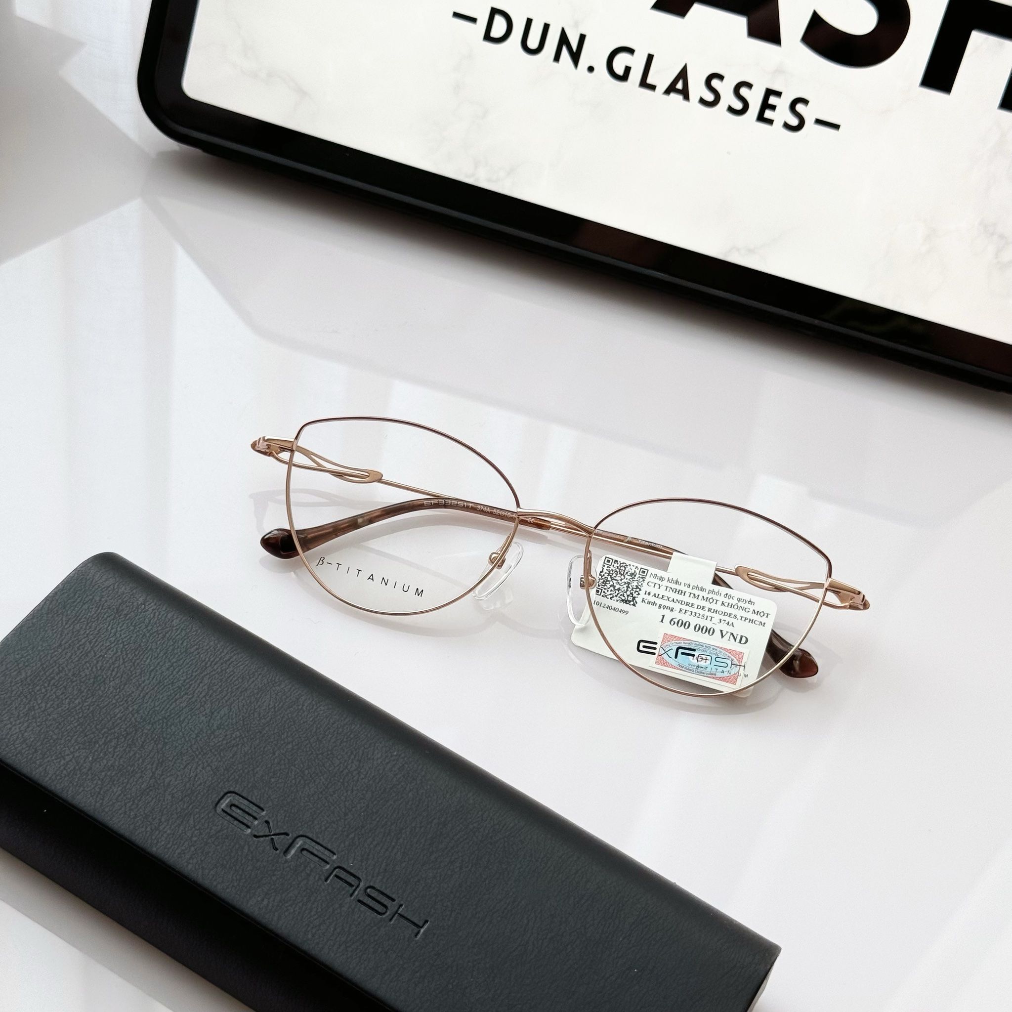 Gọng kính kim loại mắt mèo Exfash EF33251T_374A