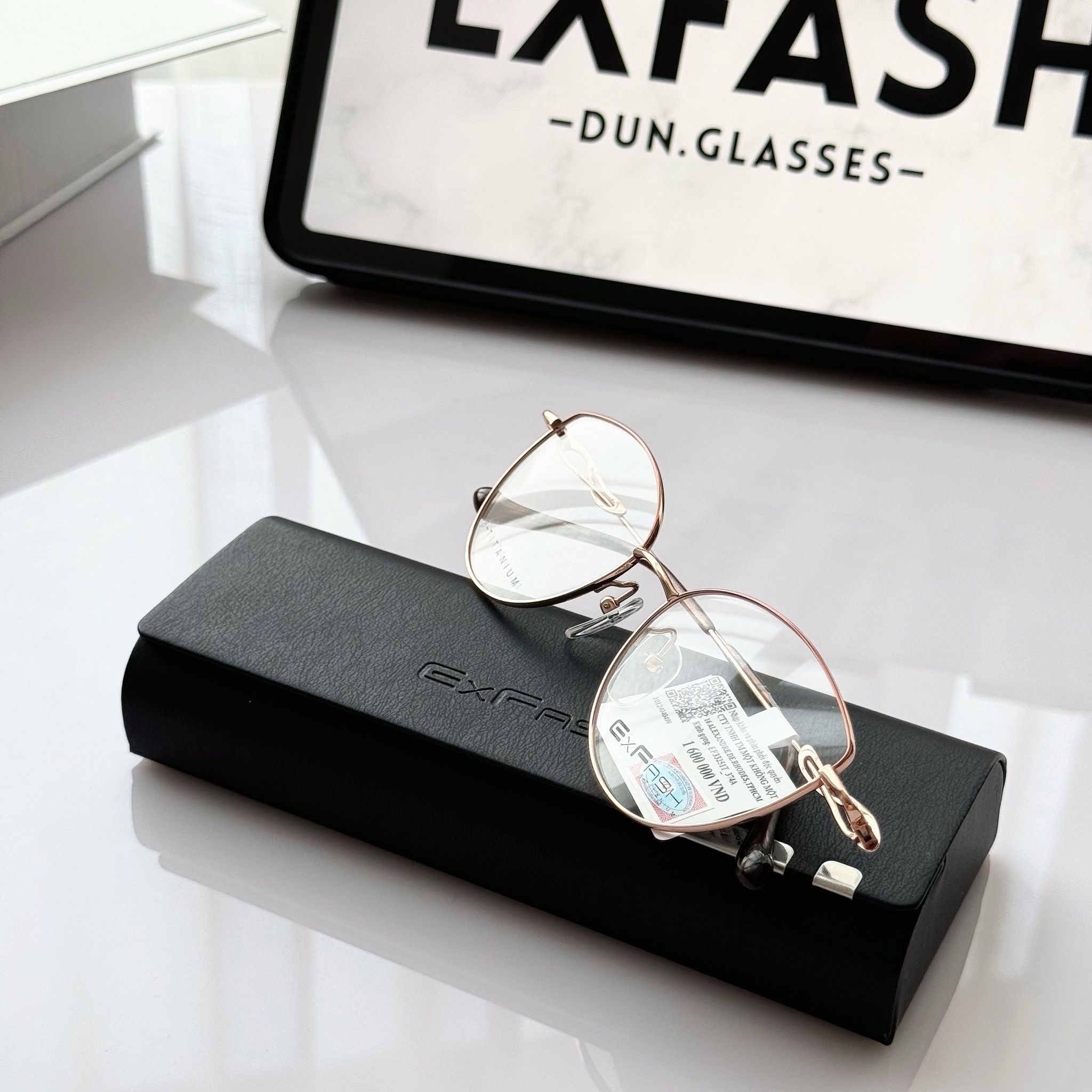 Gọng kính kim loại mắt mèo Exfash EF33251T_374A