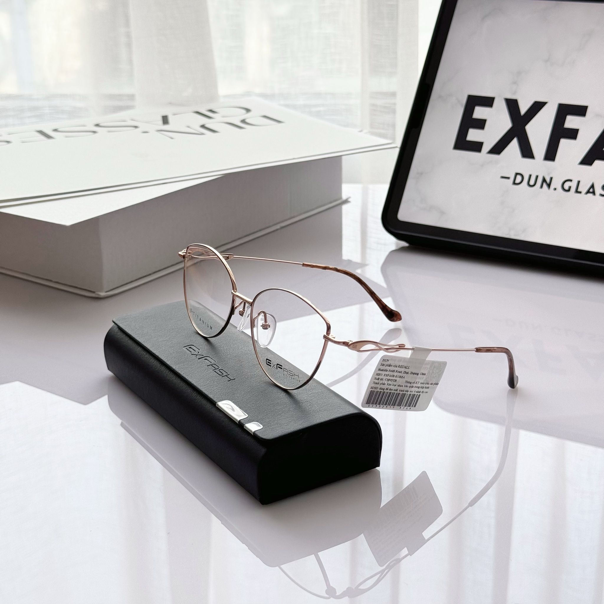 Gọng kính kim loại mắt mèo Exfash EF33251T_374A