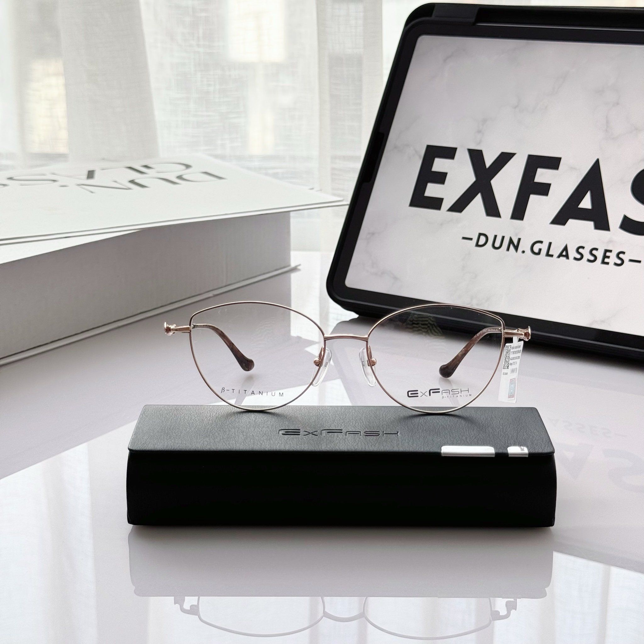 Gọng kính kim loại mắt mèo Exfash EF33251T_374A