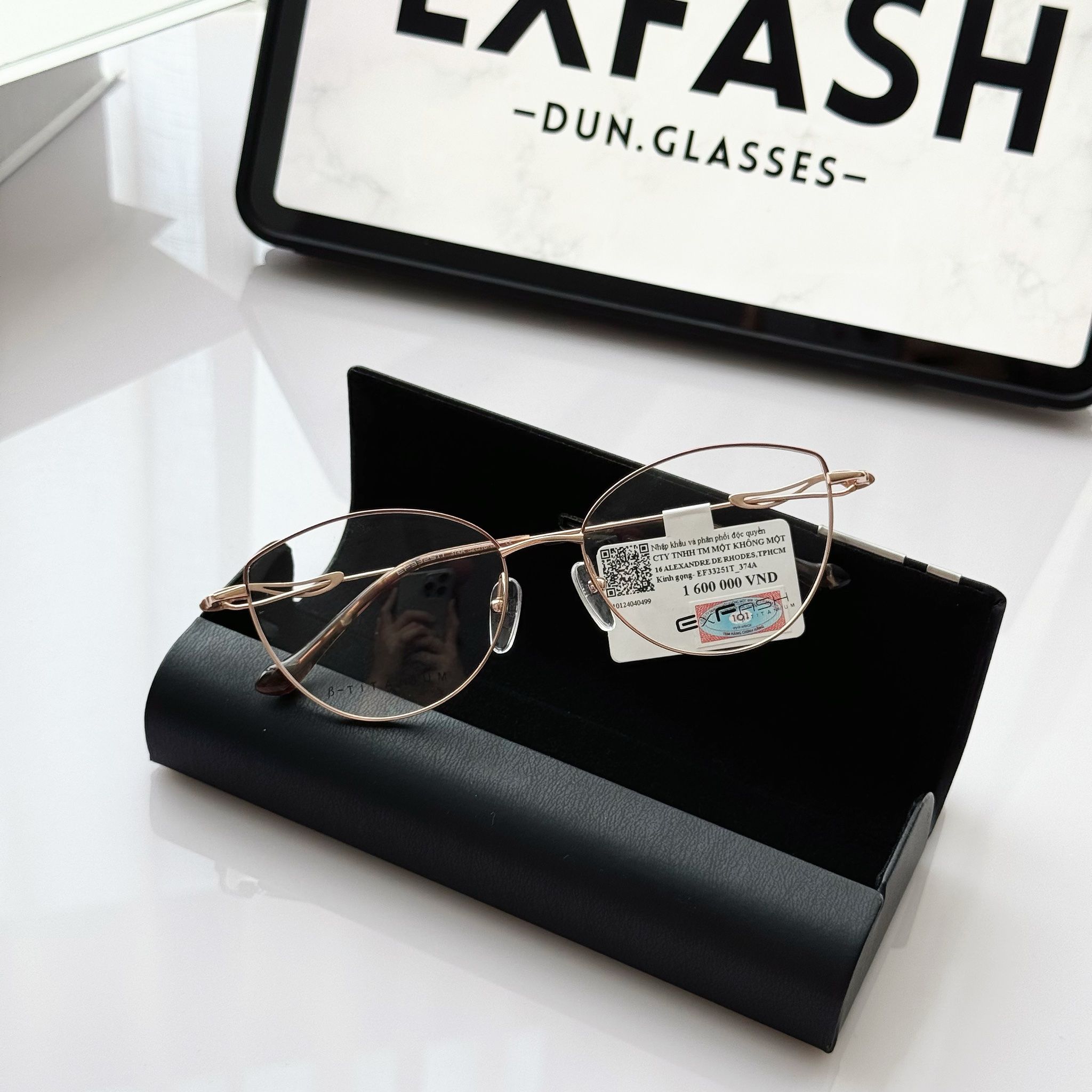 Gọng kính kim loại mắt mèo Exfash EF33251T_374A