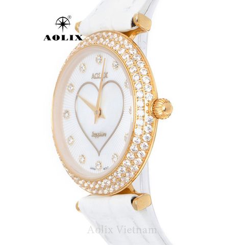 đồng hồ nữ dây da aolix al-1020l sapphire bảo hành chính hãng 5 năm