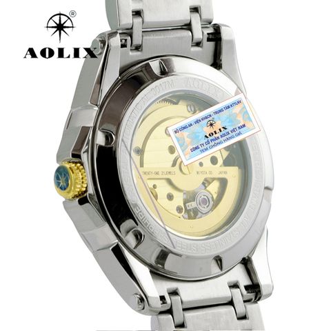  Đồng Hồ Lộ Cơ Nam Aolix AL-3017M Dây Thép Chính Hãng 