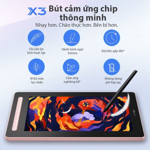  BẢNG VẼ MÀN HÌNH XP-PEN ARTIST 16 GEN 2 CHIP X3 ANDROID 127% SRGB CẢM ỨNG NGHIÊNG 