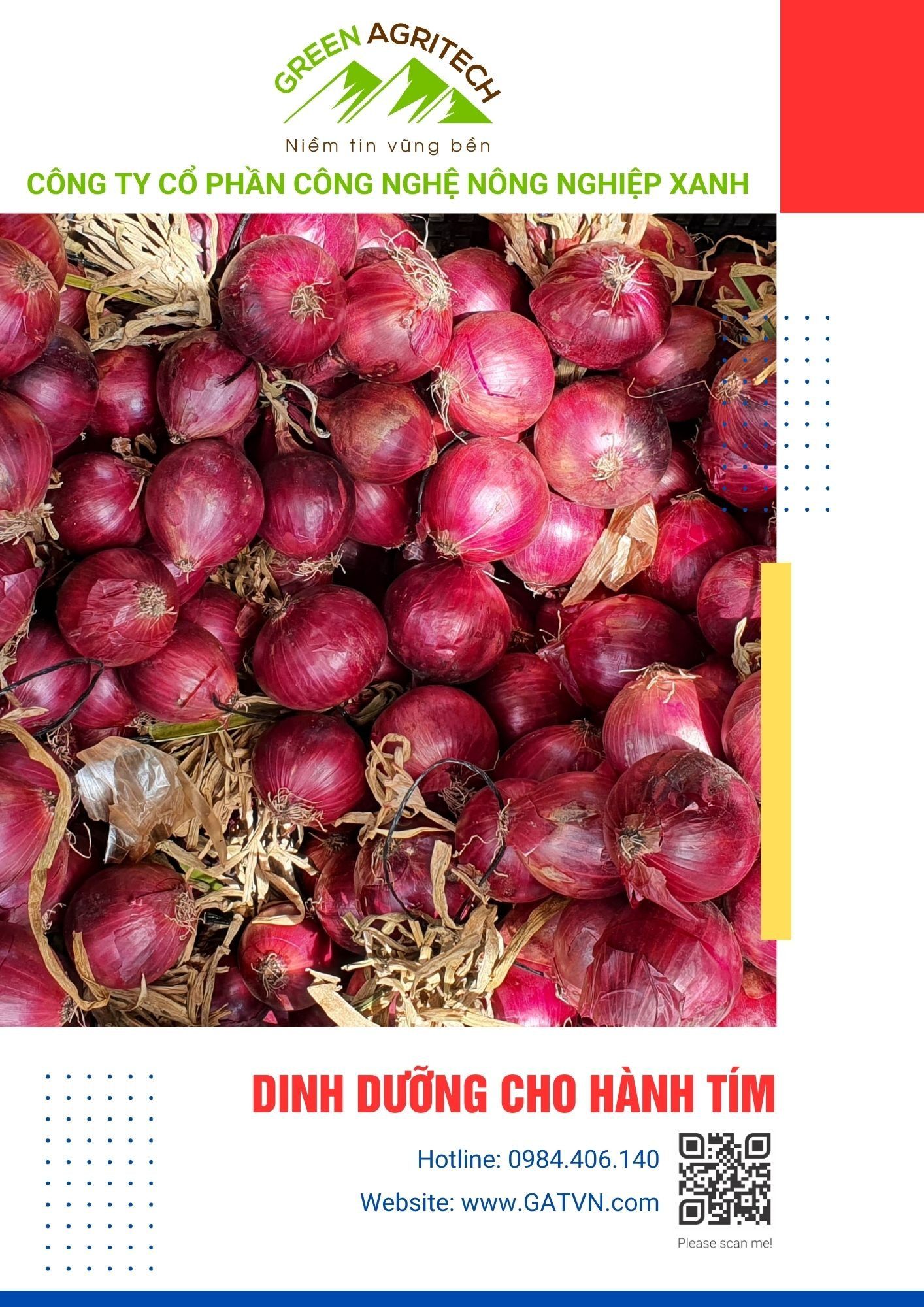 Dinh dưỡng cho Hành Tím - Phân bón hòa tan Gatit