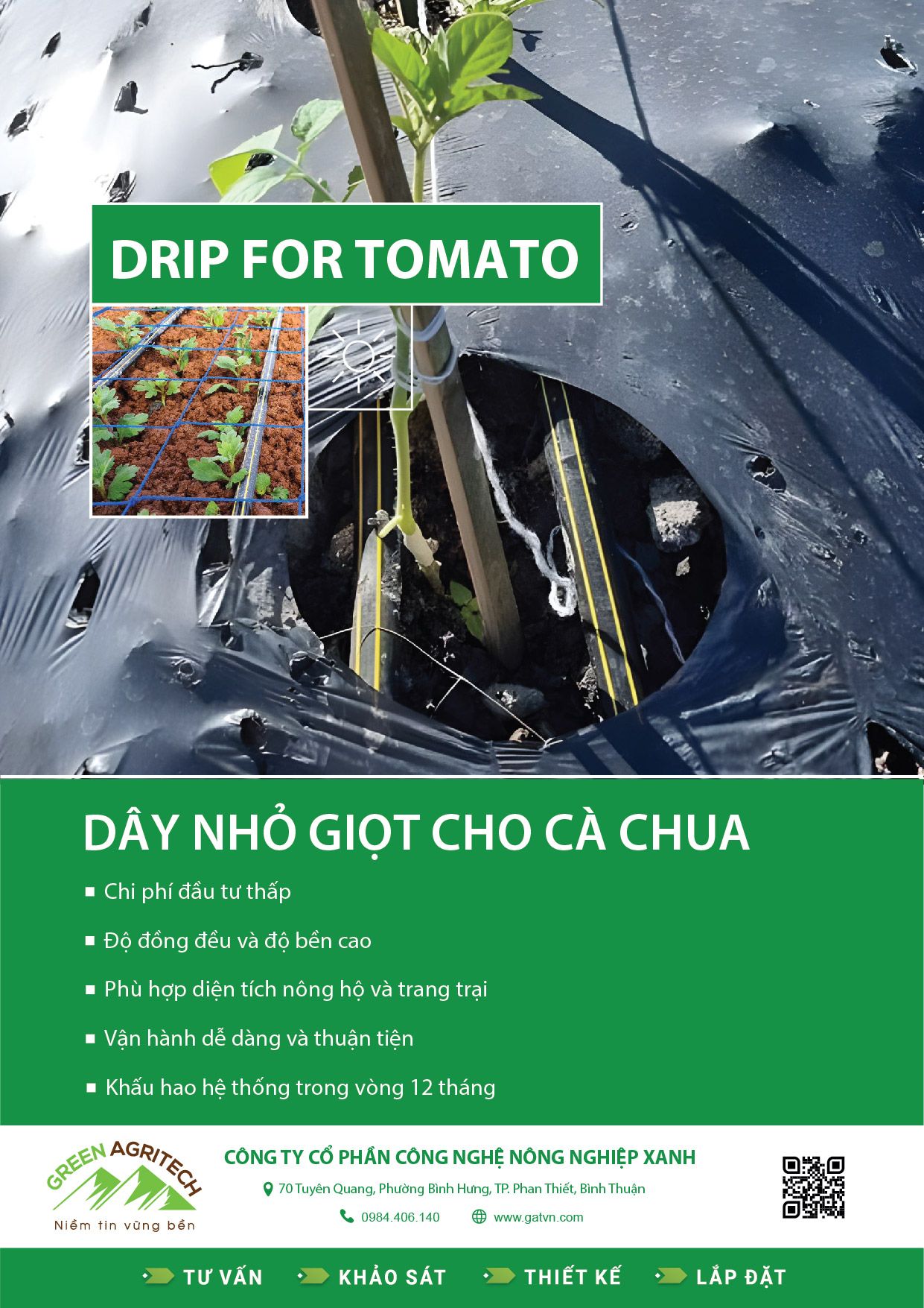  Dây tưới nhỏ giọt cho Cà Chua 