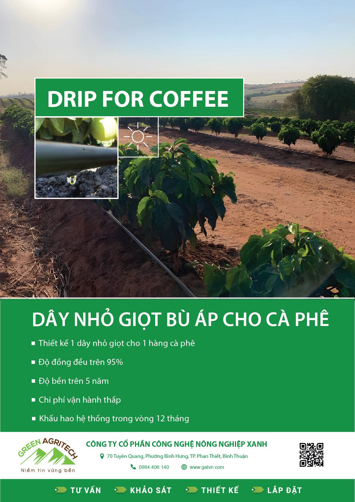 Dây tưới nhỏ giọt cho Cà Phê