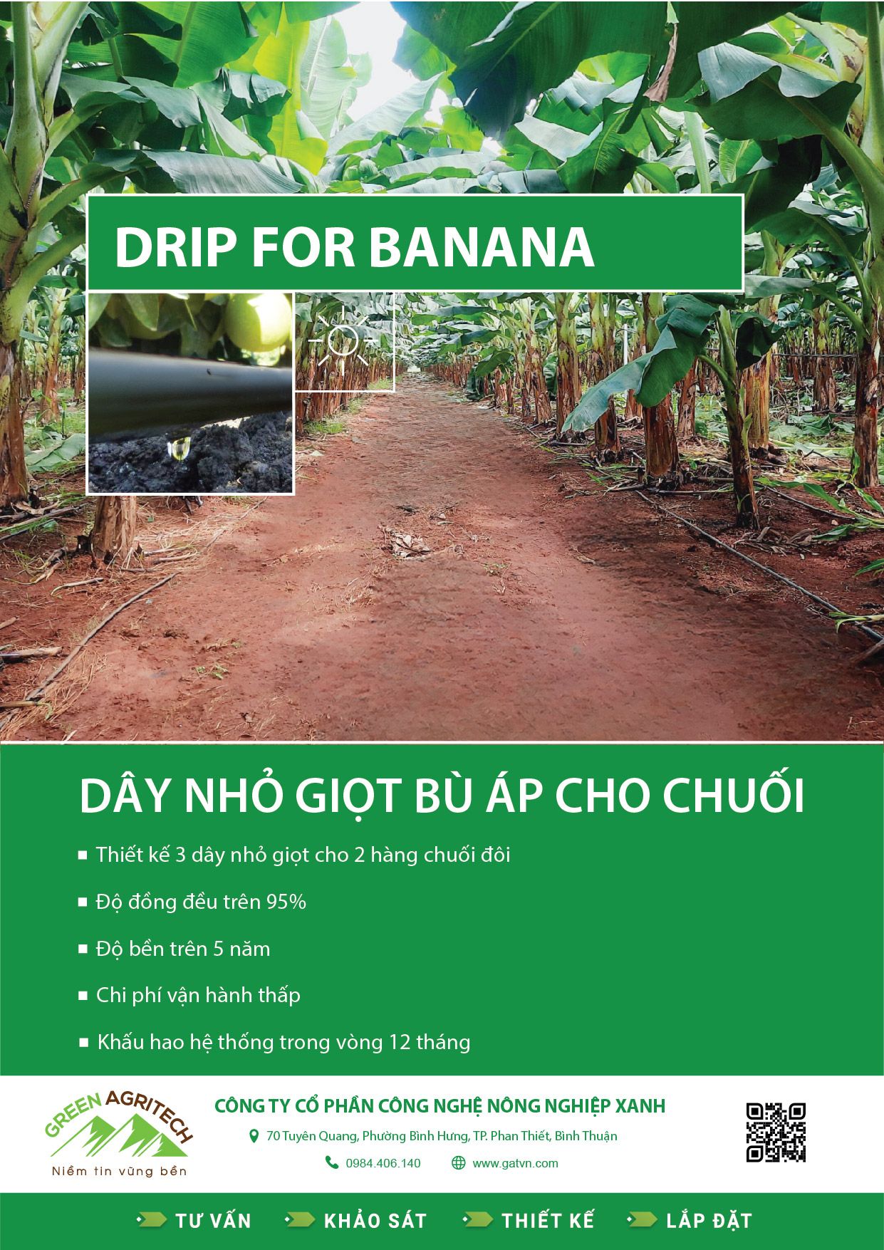 Dây tưới nhỏ giọt cho Chuối