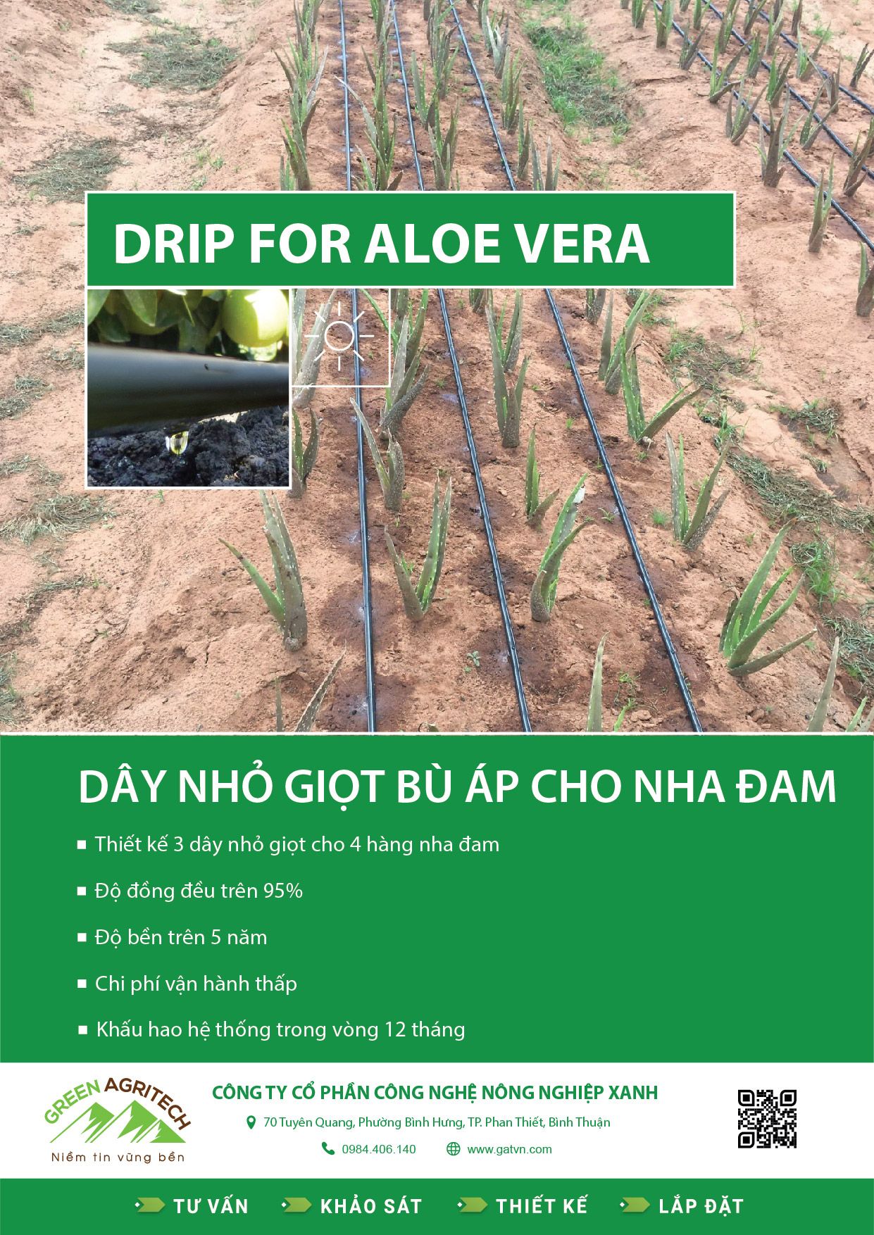  Dây tưới nhỏ giọt cho Nha Đam 