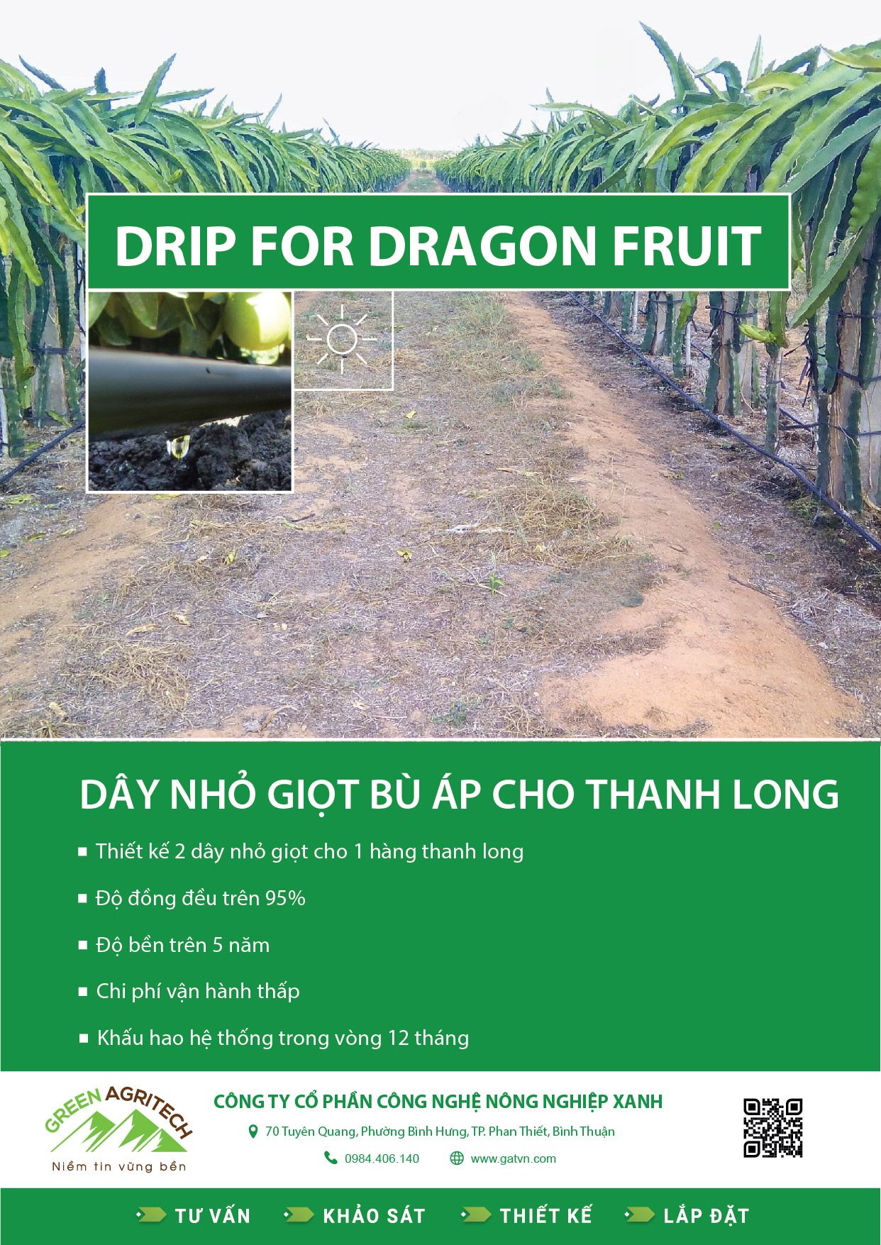 Dây tưới nhỏ giọt cho Thanh Long
