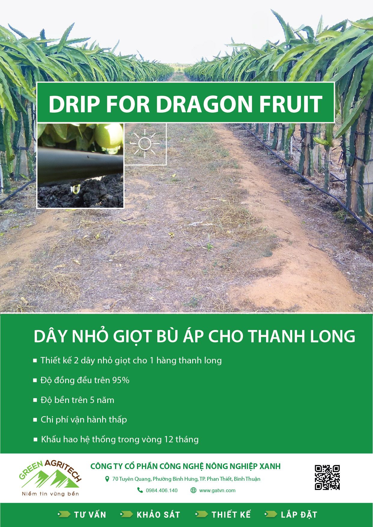  Dây tưới nhỏ giọt cho Thanh Long 