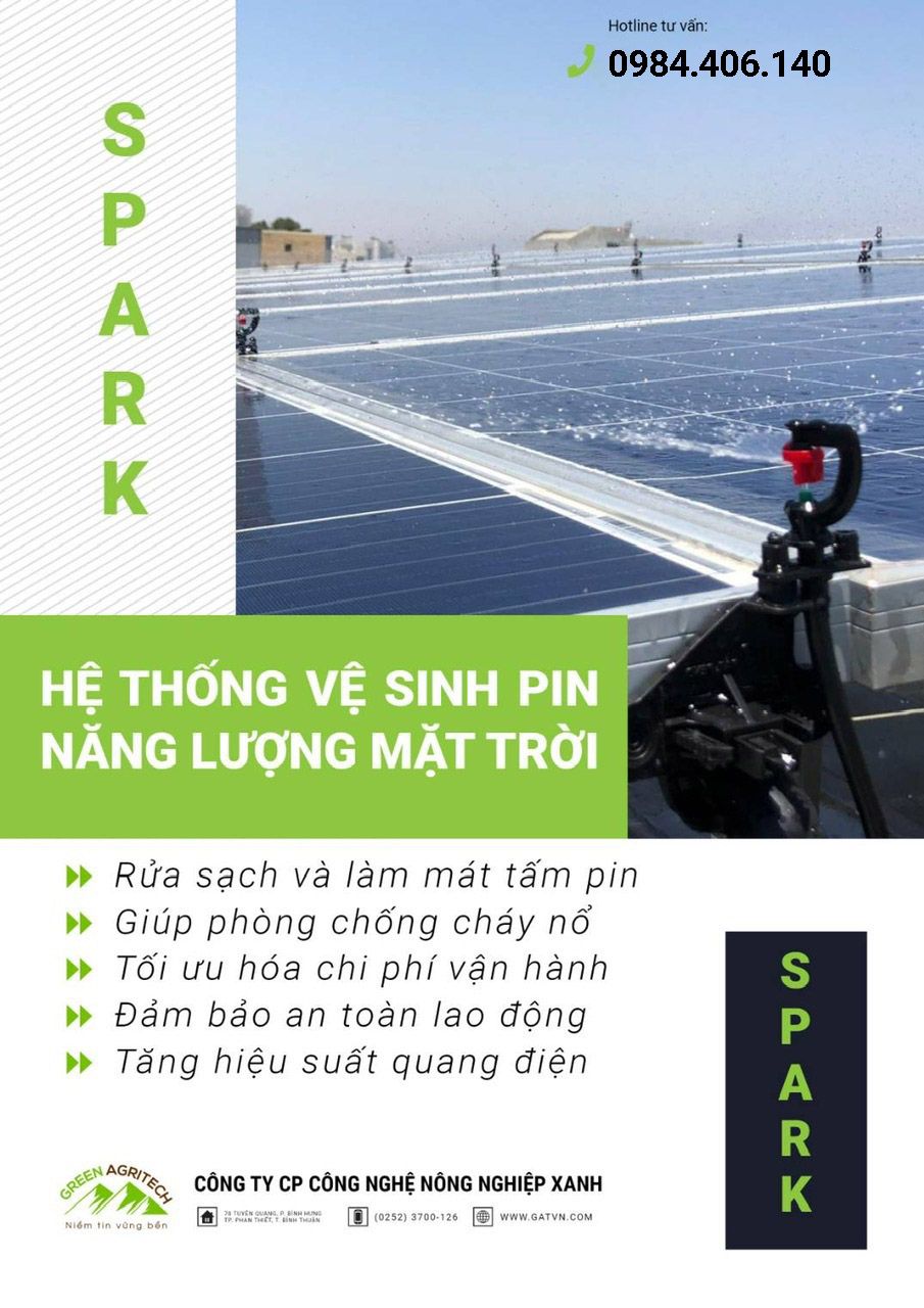  Spark - Hệ thống vệ sinh pin năng lượng mặt trời 