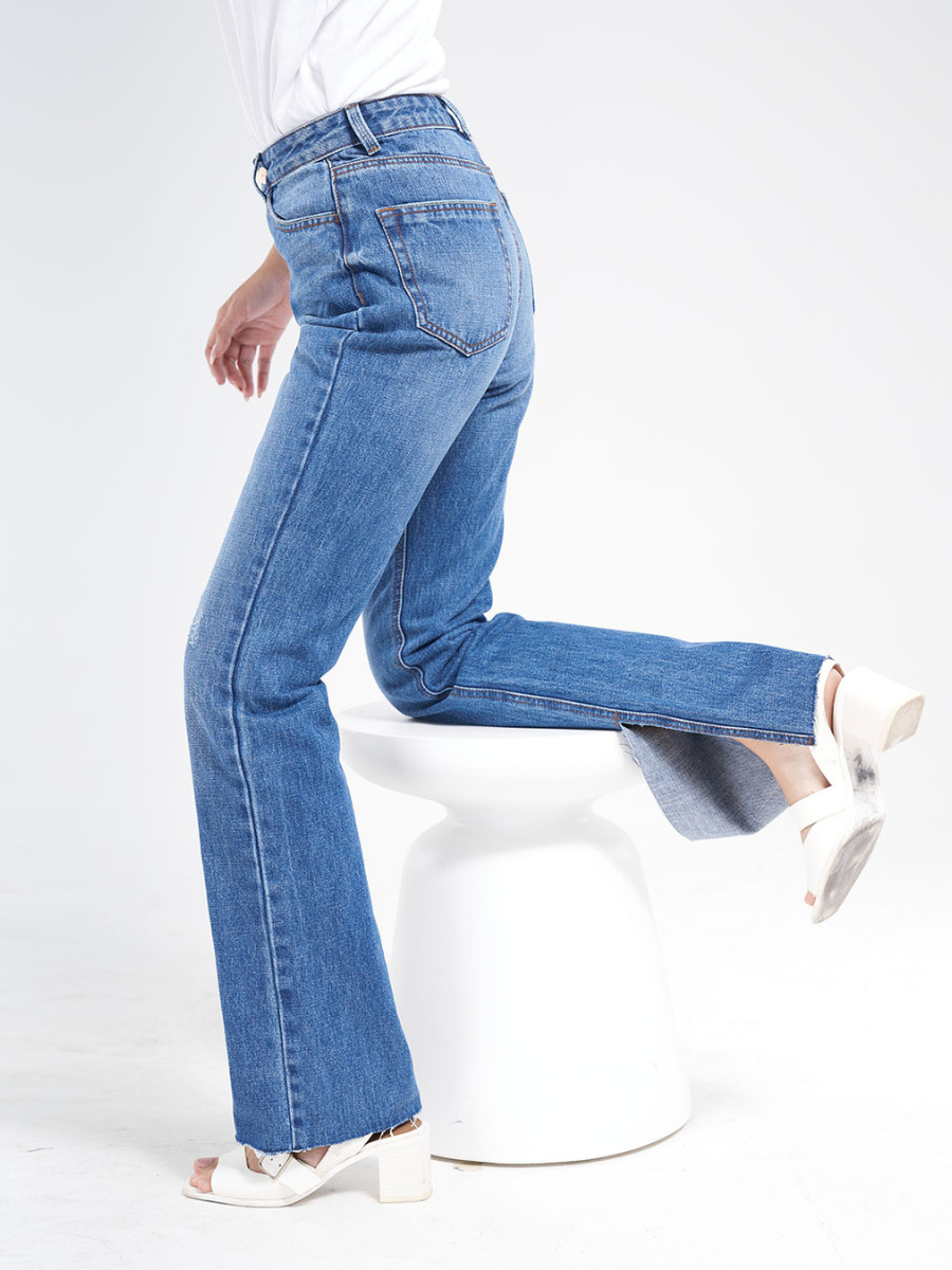Quần jeans nữ ống suông sẻ lai thời trang MESSI WJF0145 (Tailor)