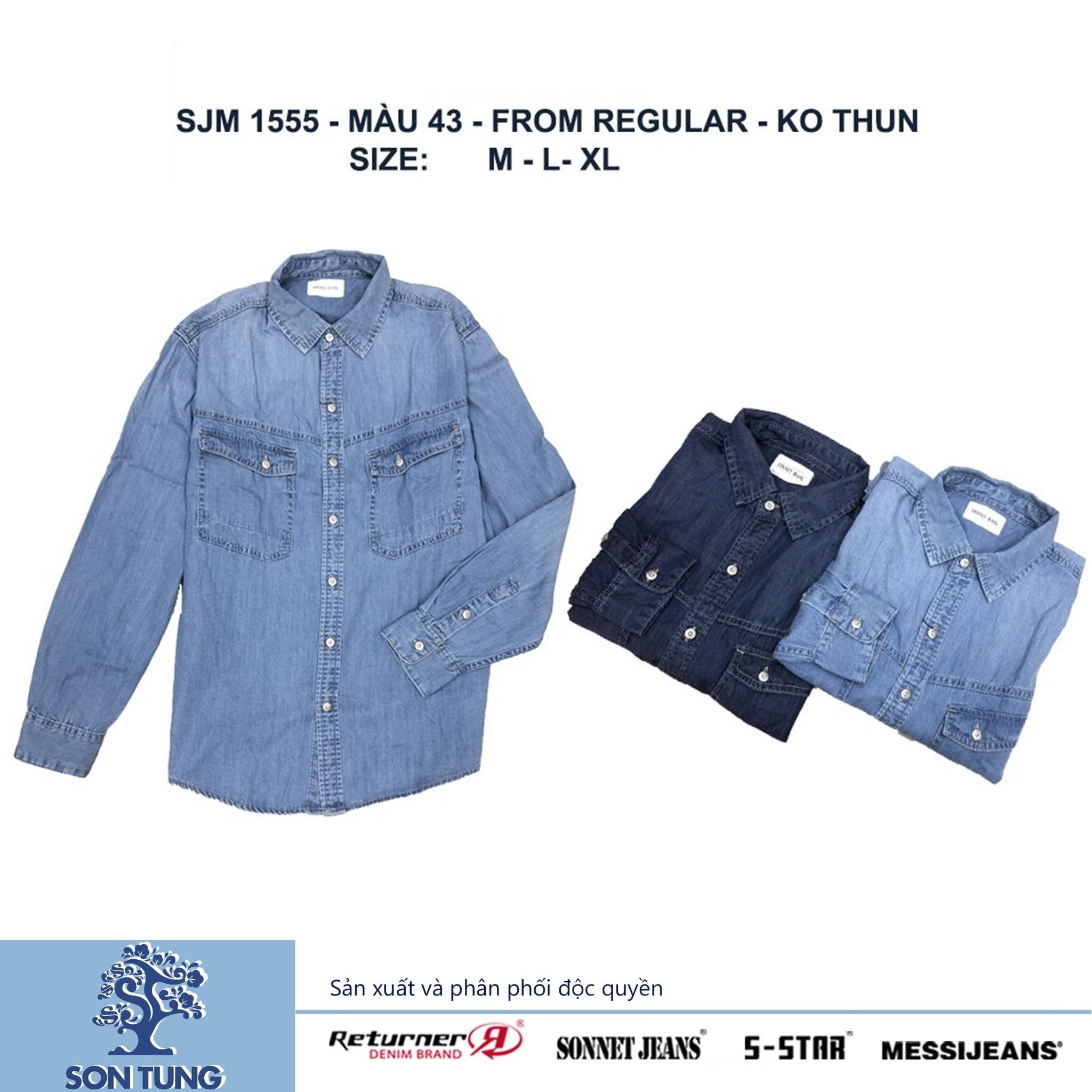 Áo sơ mi jeans nam dài tay SJM1555 (Classic)