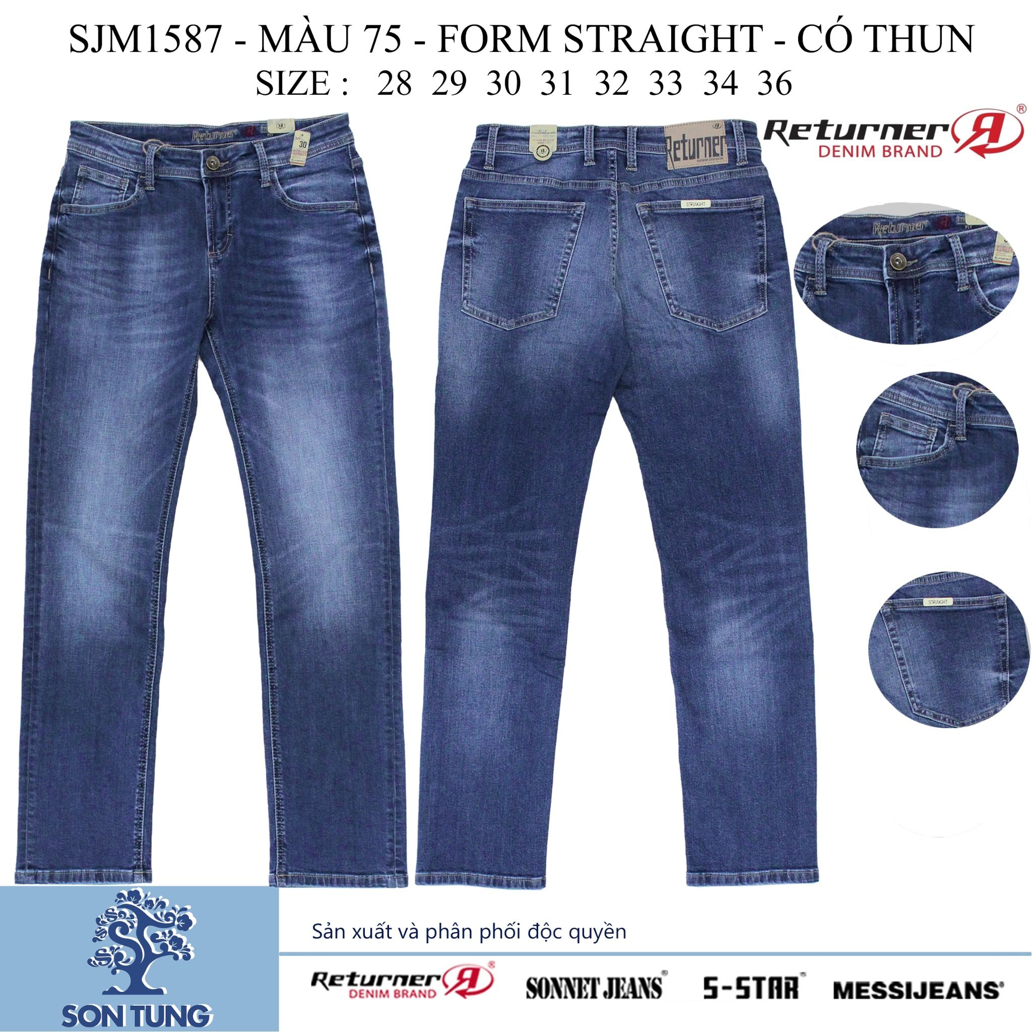 Quần dài Jeans Nam SJM1587 (Straight) Có co giãn