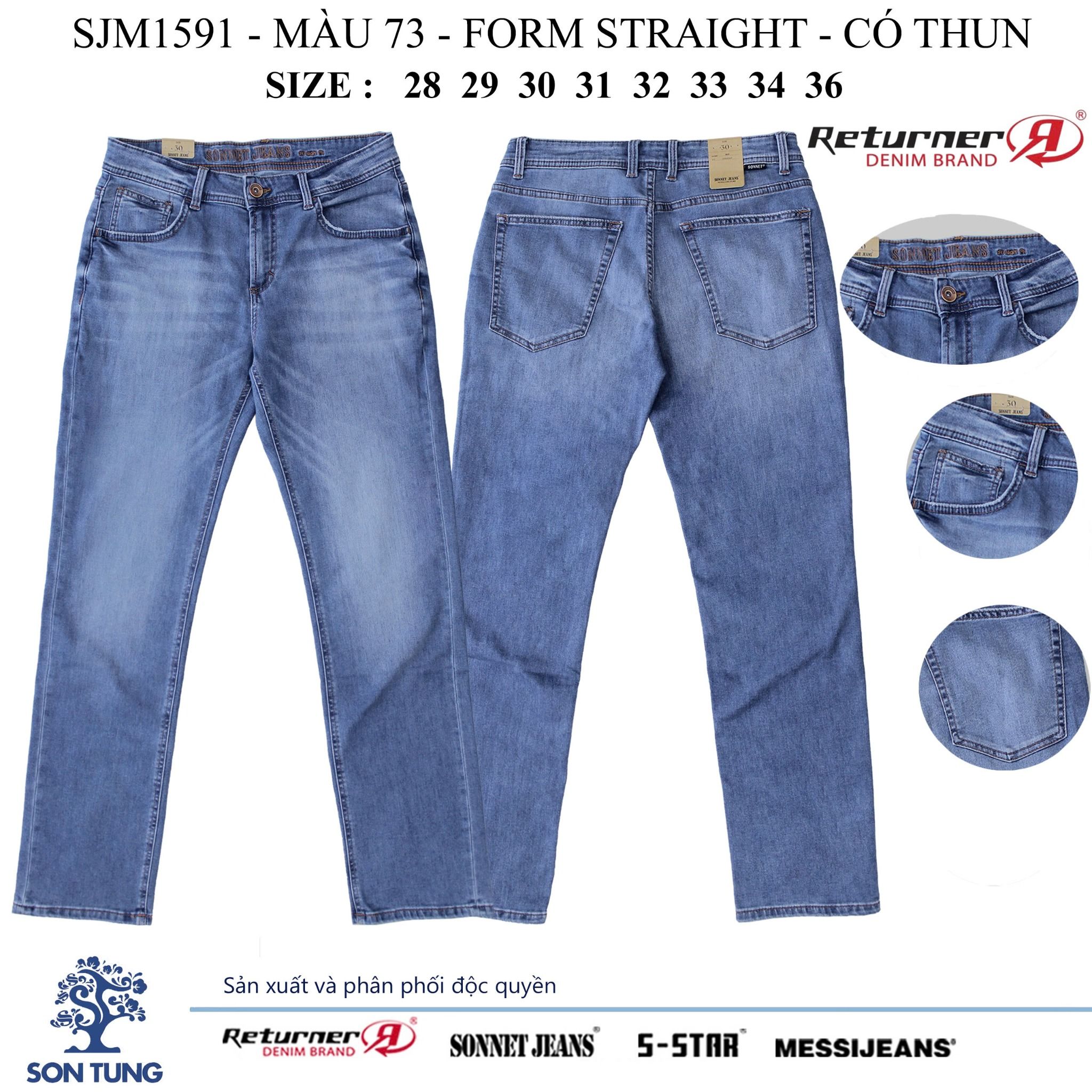 Quần dài Jeans Nam SJM1591 (Straight) Có co giãn