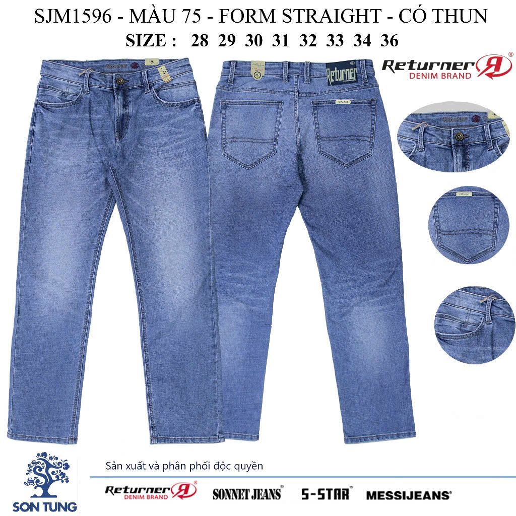 Quần dài Jeans Nam SJM1596 (Straight) Có co giãn