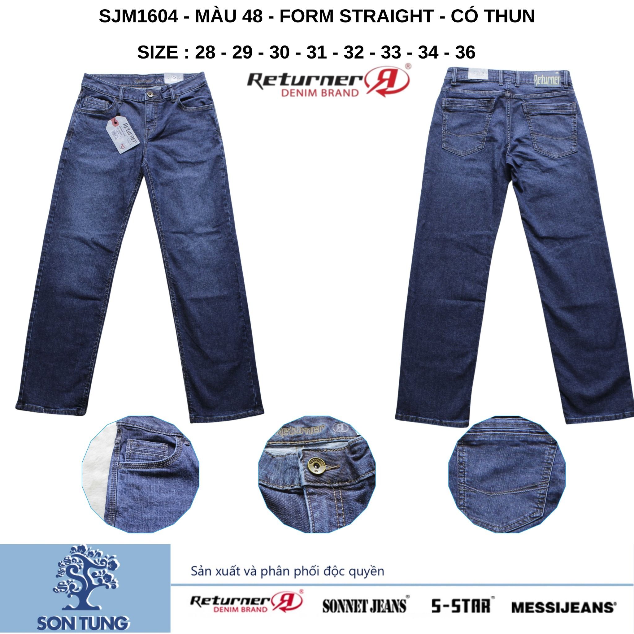 Quần dài Jeans Nam SJM1604 (Straight) Có co giãn