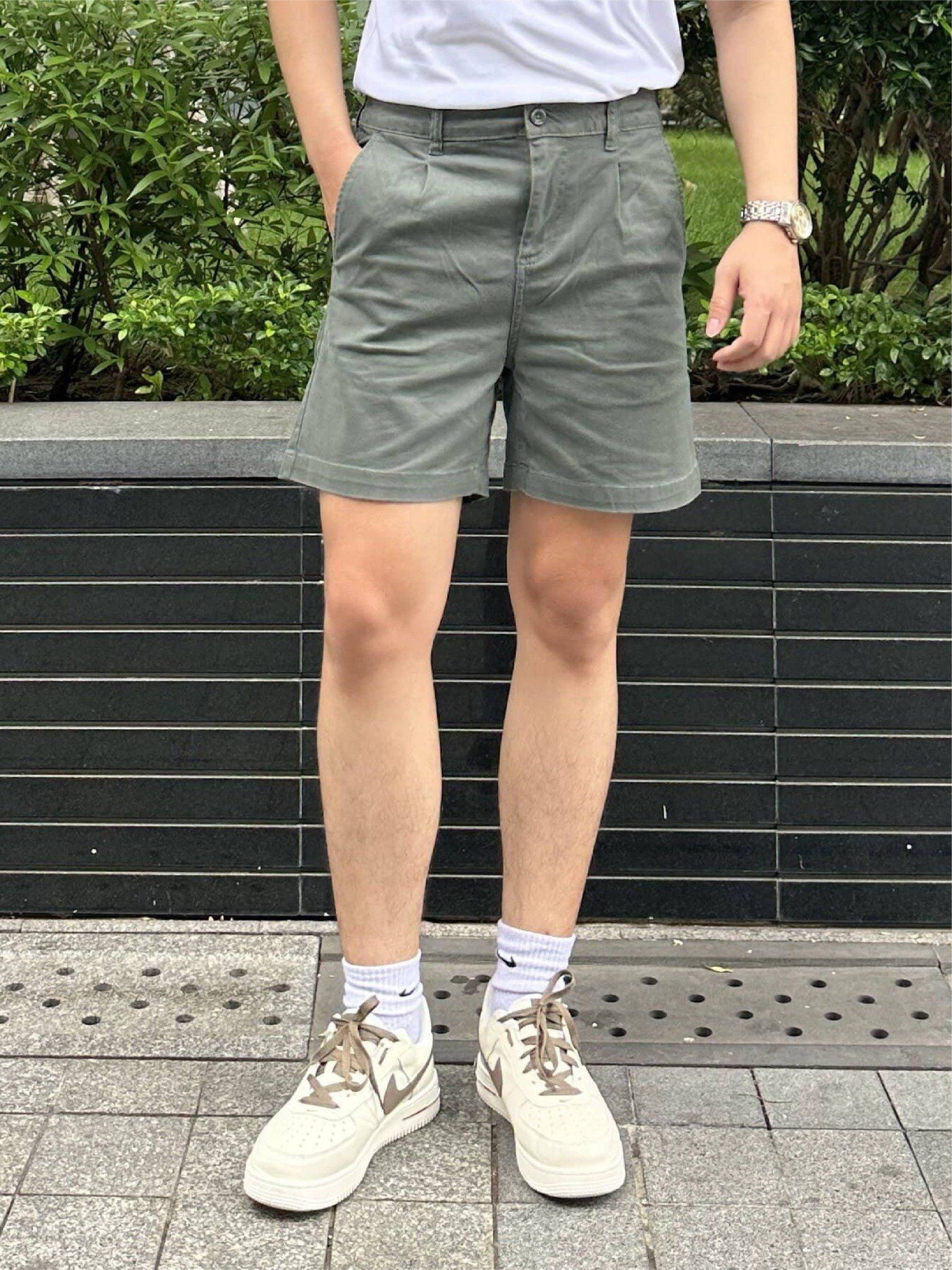 Quần short kaki nam co giãn MKB0354