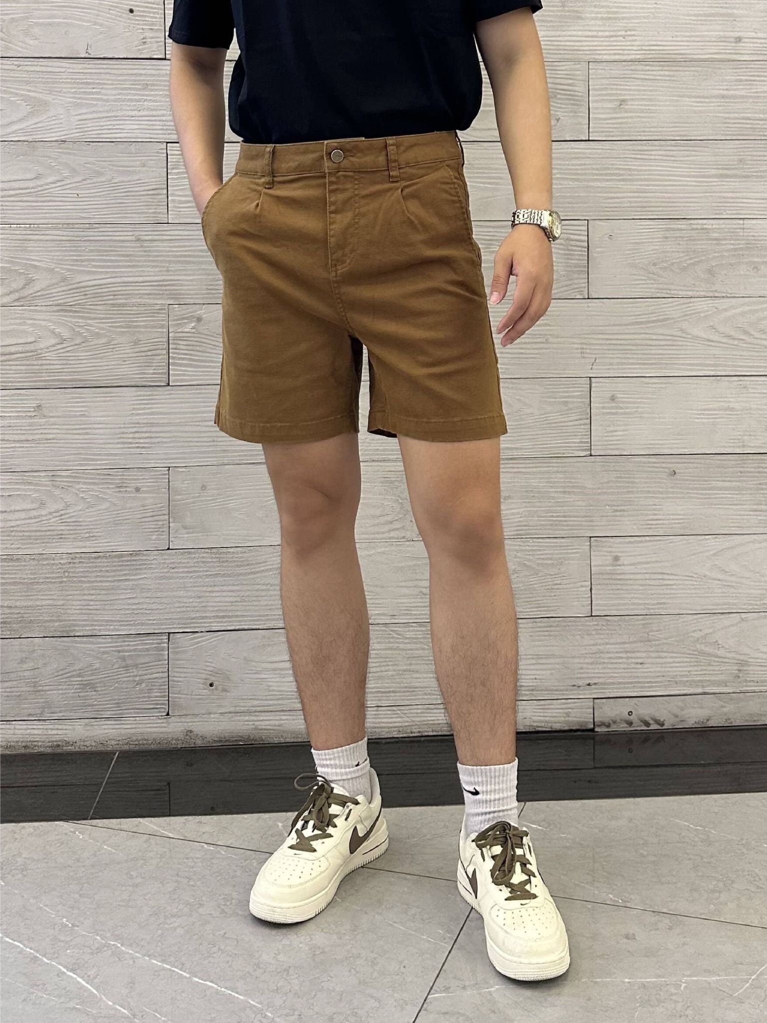 Quần short kaki nam co giãn MKB0354