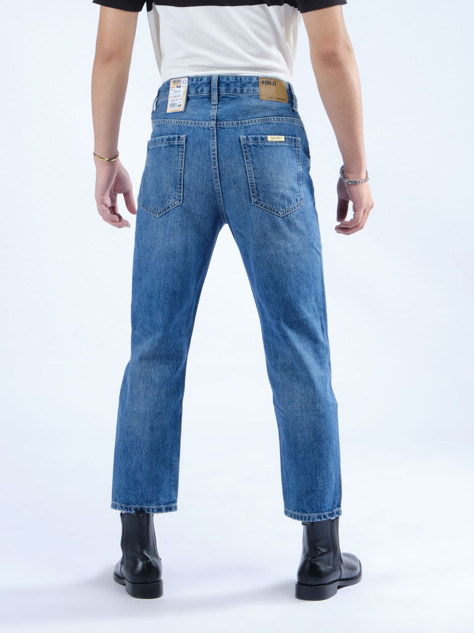 Quần dài jeans nam rách gối MESSI SJM1130-88 (Skinny)