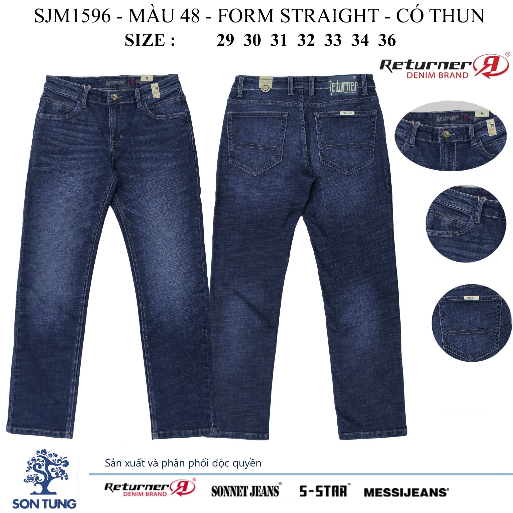 Quần dài Jeans Nam SJM1596 (Straight) Có co giãn