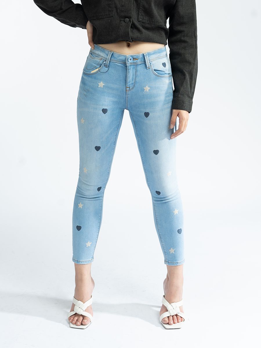 Quần nữ lửng jeans MESSI SJW-70842 (Mid rise skinny)