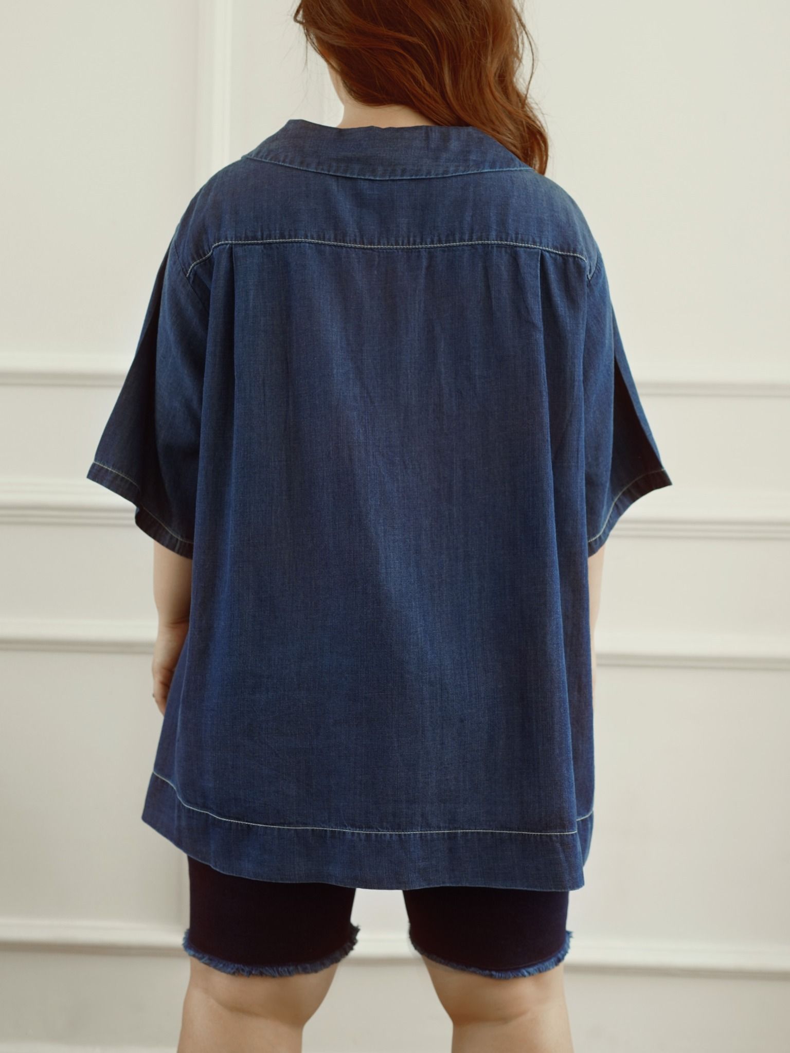 Plus Size - Áo kiểu nữ jeans Plus Size WJB0248-48 (Plus size)