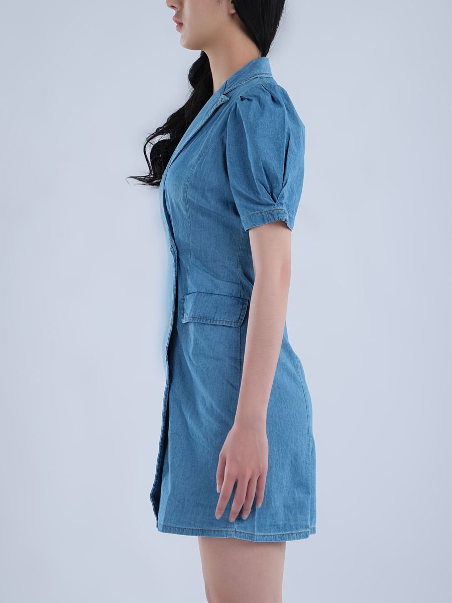 Đầm Jean nữ cổ chữ V 2 túi WJF0129-42 (Tailor)