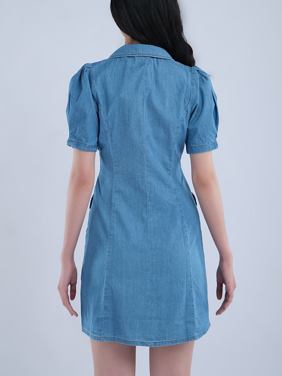 Đầm Jean nữ cổ chữ V 2 túi WJF0129-42 (Tailor)