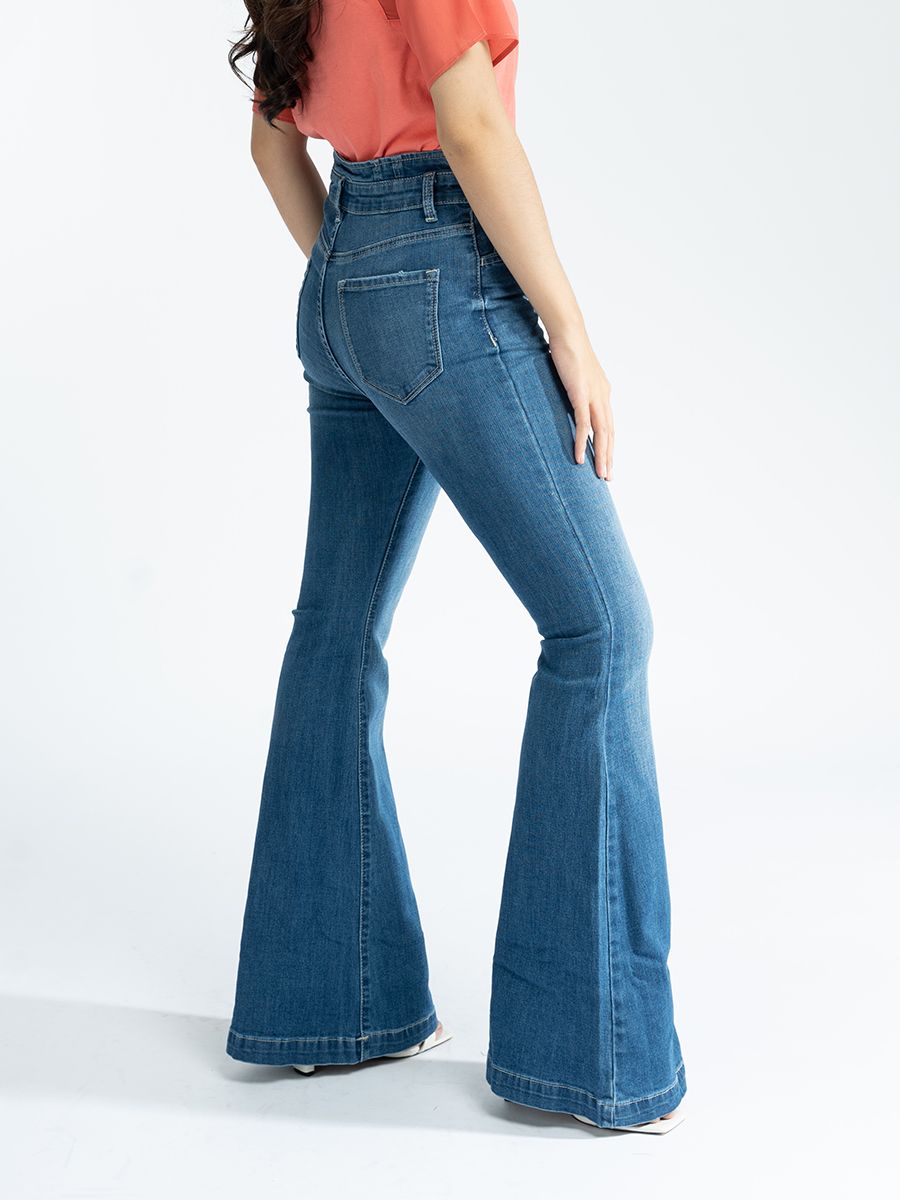 Quần nữ dài jeans MESSI WJB023775(Supper High rise flare)