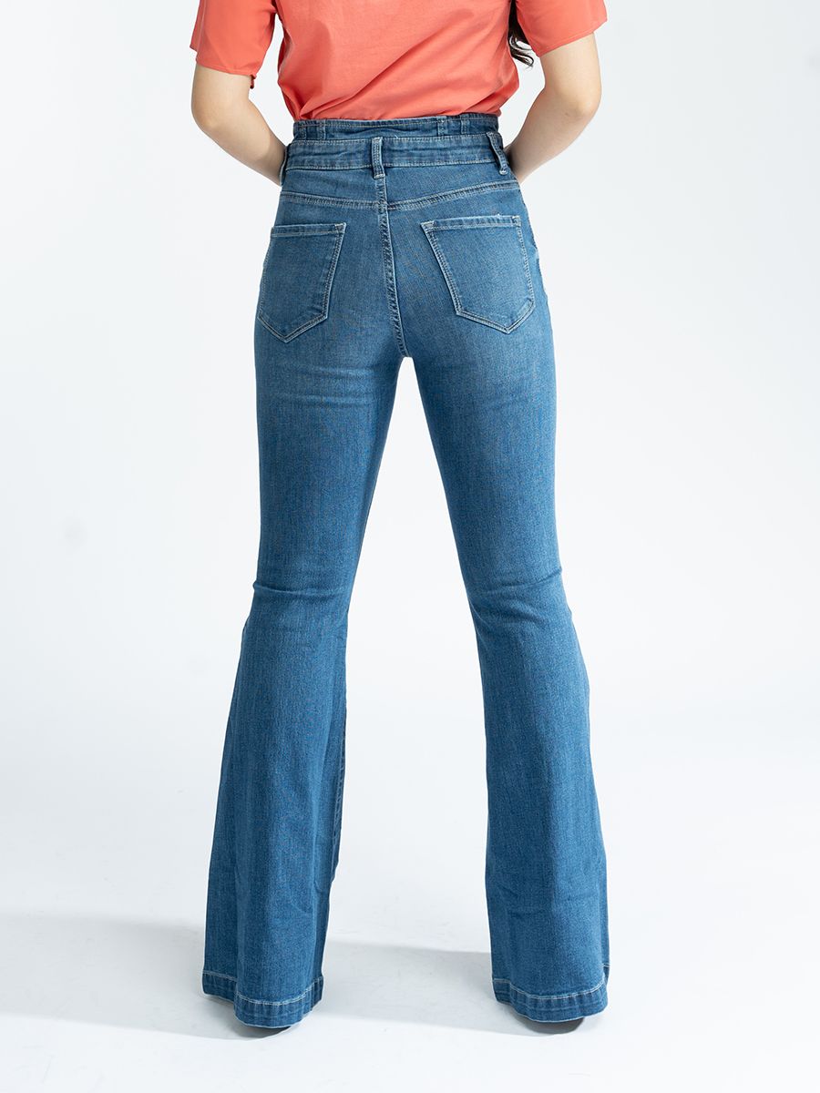 Quần nữ dài jeans MESSI WJB023775(Supper High rise flare)