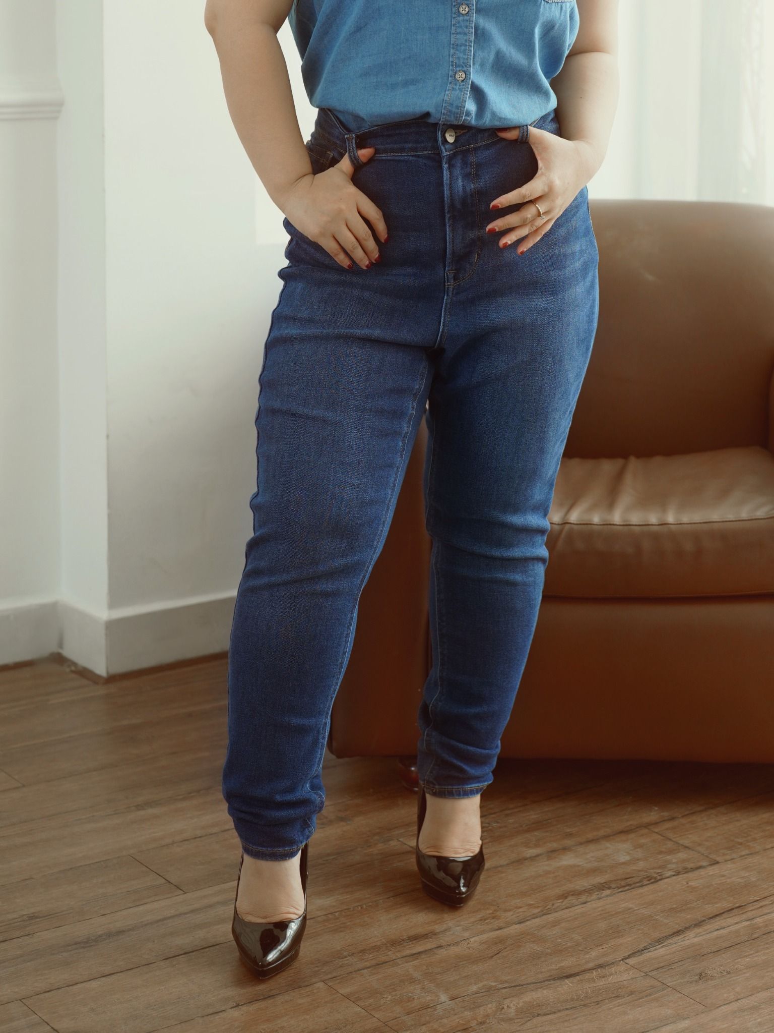 Plus Size - Quần nữ dài jeans Plus Size WJB0242-75 (Plus size skinny)
