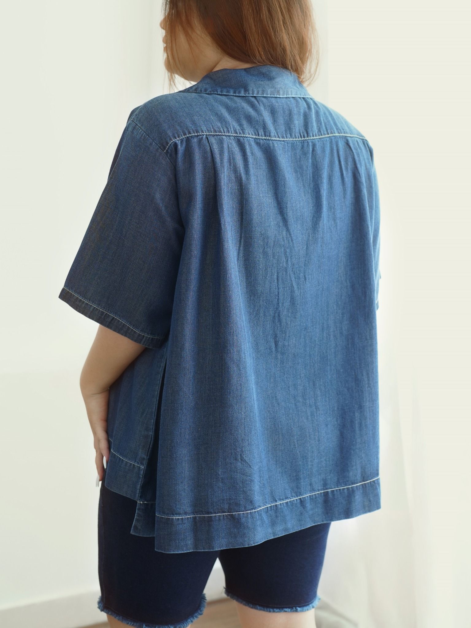 Plus Size - Áo kiểu nữ jeans WJB0248-45 (Plus size)