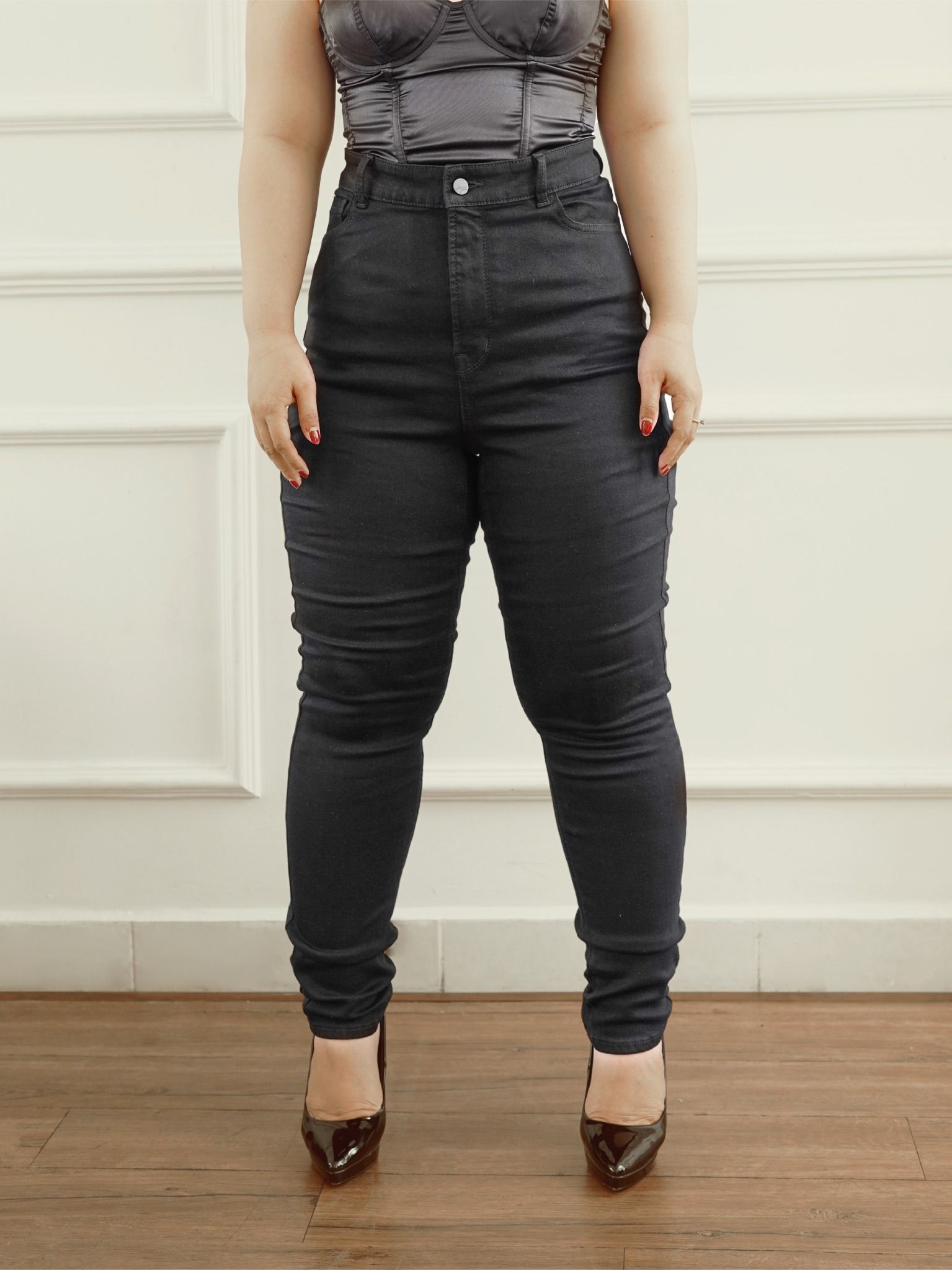 Plus Size - Quần nữ dài jeans Plus Size WJB0243 (Plus size skinny)