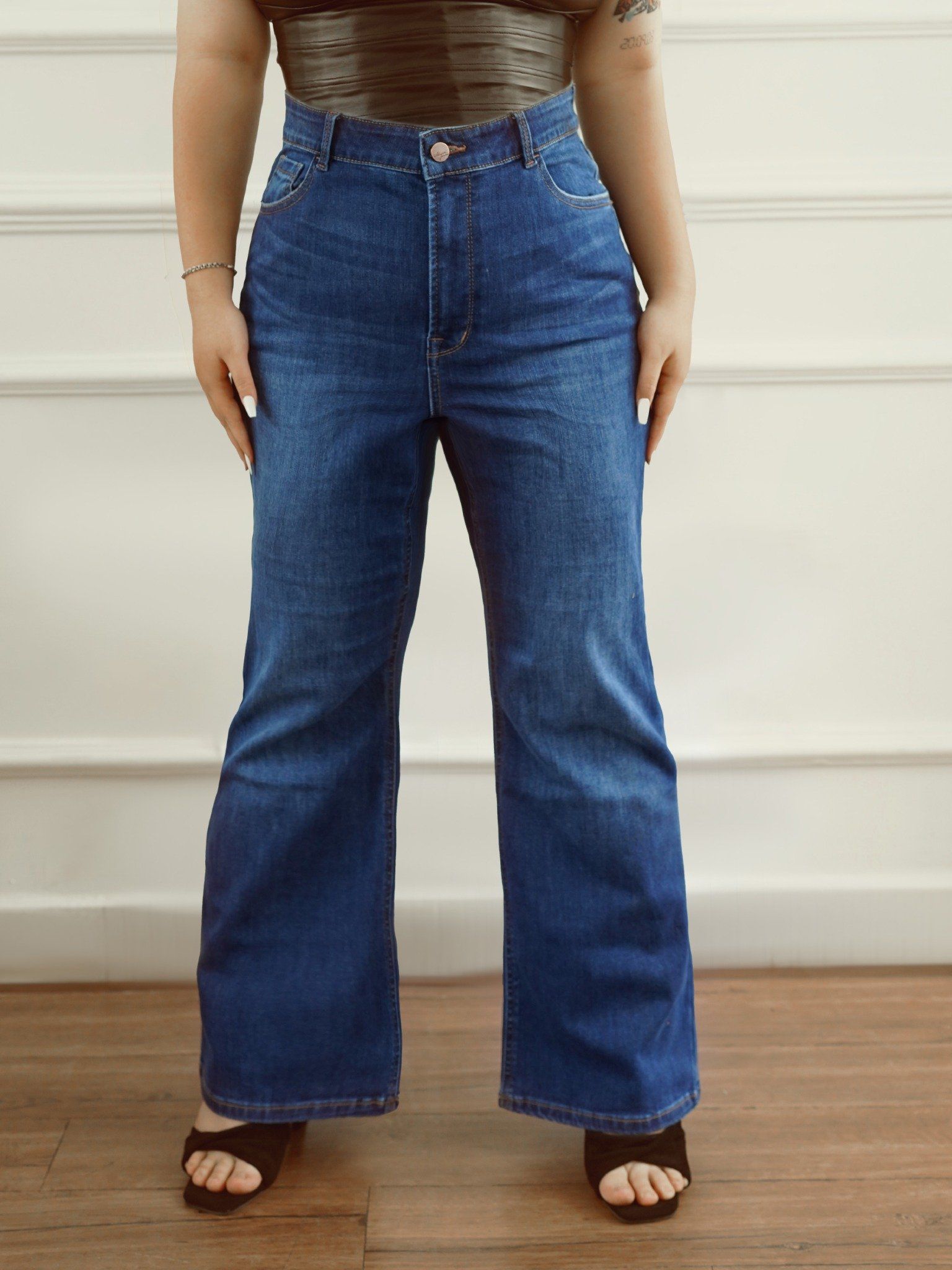 Plus Size - Quần nữ dài jeans WJB0245 (Plus size flare)
