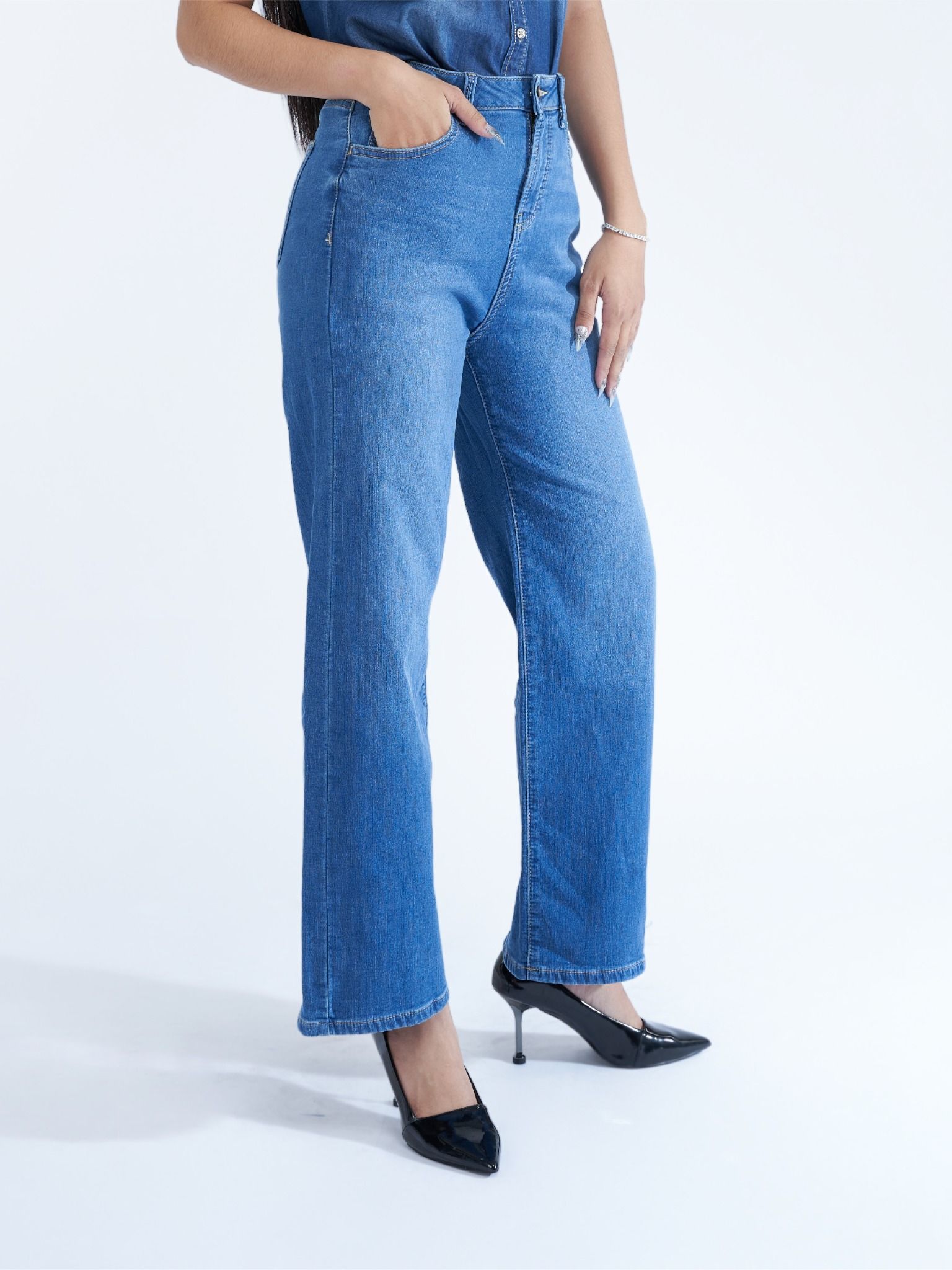 Quần nữ dài jeans WJB0250 (Wide)