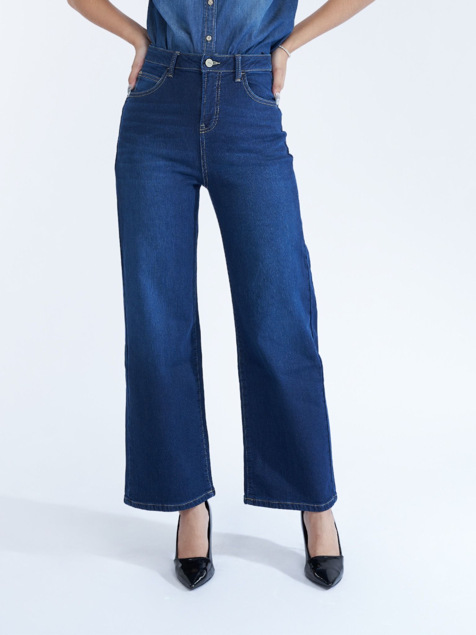 Quần nữ dài jeans WJB0250 (Wide)