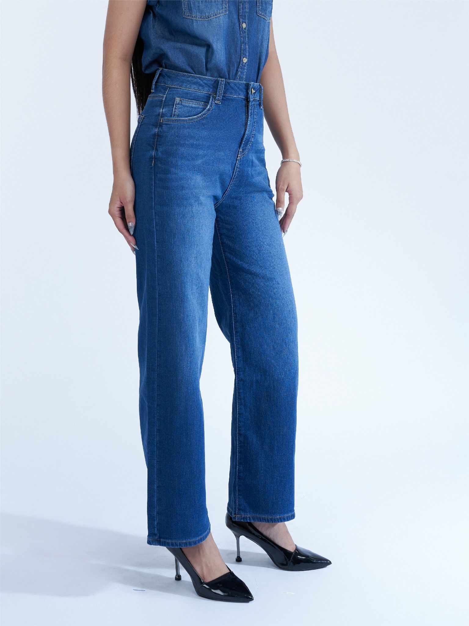 Quần nữ dài jeans WJB0250 (Wide)