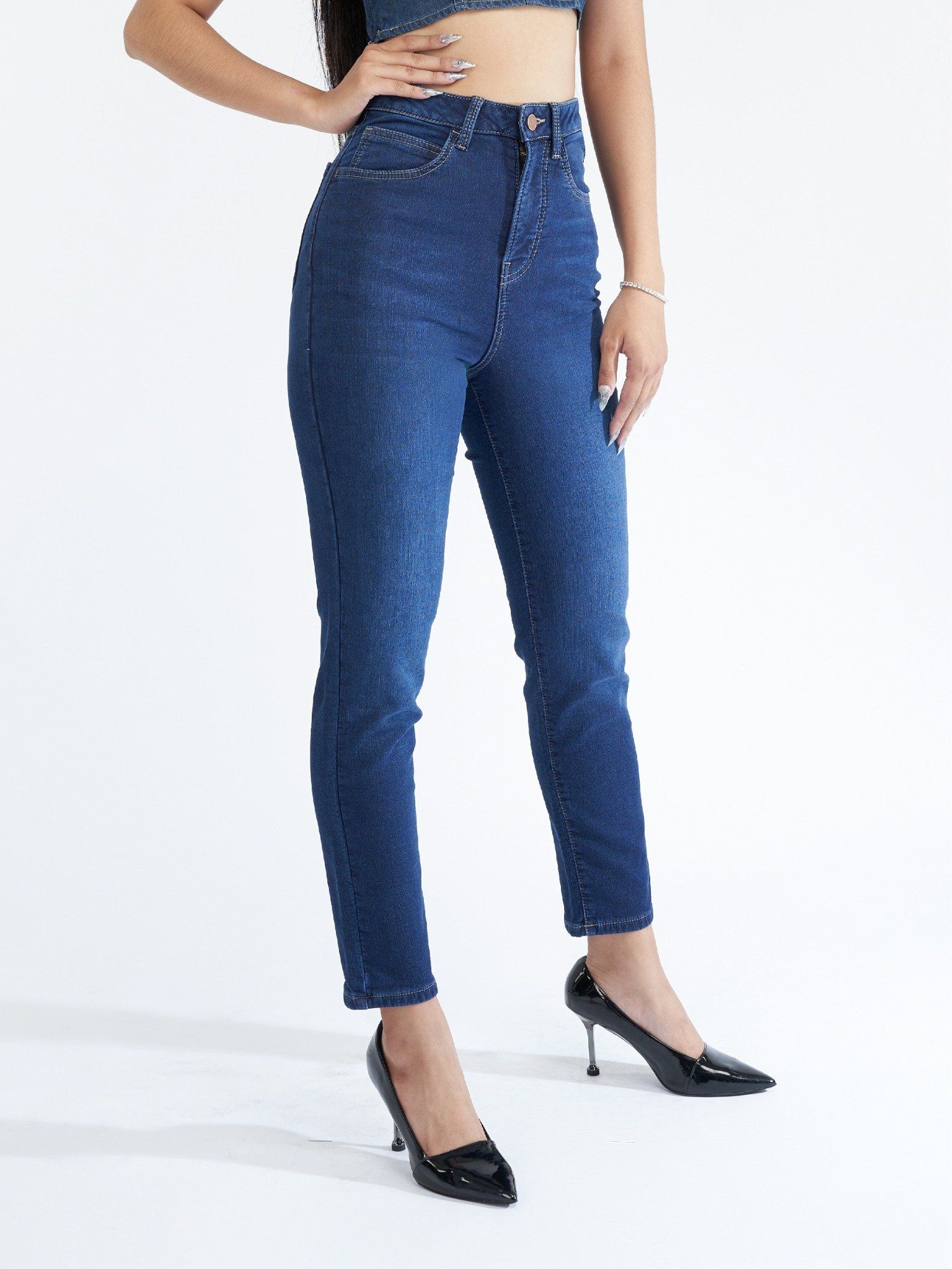 Quần nữ dài jeans 2 da WJB0304 (Baggy)